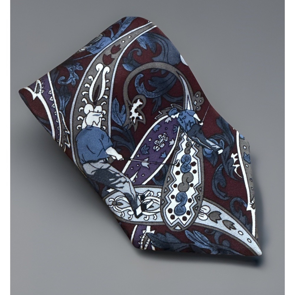 ALLYN SAINT GEORGE Golfer Paisley American Classic Necktie 59" Tie
